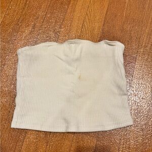 Cream Ribbed Tube Top